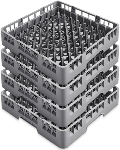 Aurelema 4 Pack Commercial Dishwasher Tray Rack, Peg Dish, Gray by Aurelema