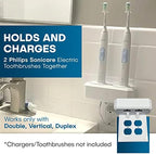 Electric Toothbrush Holder, Wall Mount, Compatible with Sonicare Holds 2 Chargers, Mounts on Double Duplex Outlet ONLY. (Charger/Brushes NOT Included), White-PS2C-DSDV - Image 3