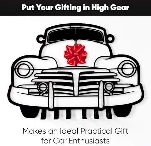MOOH Metal Automotive Key Holder with 6 Hooks - Unique Wall Mounted Car Lovers Gifts for Men & Women - Cool Man Cave Decor - Image 6