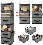 GRANNY SAYS Hanging Closet Organizer, 5 Drawers, 6 Shelves, 4 Pockets, Gray by GRANNYSAYS