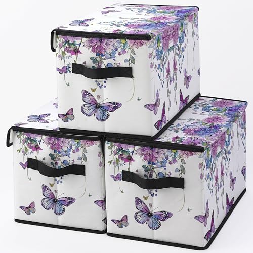 Fabric Storage Bins with Lids,Under Bed Storage Containers 3Pack by BestSellers