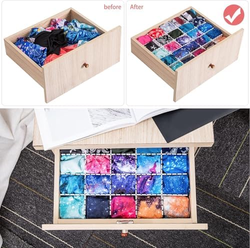 85Pcs Drawer Dividers, Adjustable Drawer Organiser, Cut at Will for Tidying Clutter Clothes, Socks, Makeup, Dresser, Kitchen White - Image 5