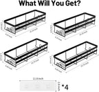 WOWBOX 4 Pack Adhesive Shower Caddies, No Drill Bathroom Shelves, X-Large - Image 2