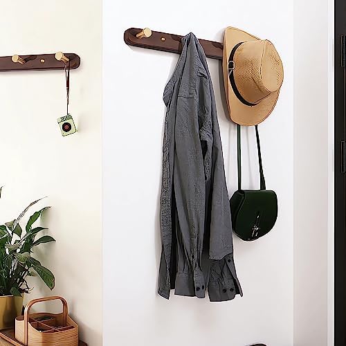 Wall Mounted Coat Rack, Metal Wood with 4 Hooks - Image 5