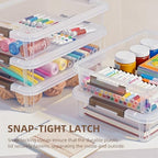 Citylife 6PC Storage Bins with Lids, Stackable Plastic Box, Paper Storage - Image 4