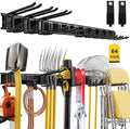 64" Garage Wall Tool Organizer, 900 Lbs Heavy Duty Steel Garden Tool Storage Rack & Garage Organization for Yard, Shed, Garage - 12 Longer & Thicker Hooks + 2 Straps by YZSFMZGE