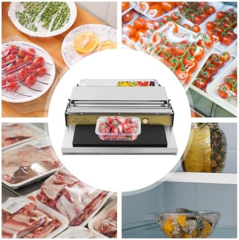 Hand Wrapping Machine, 110V 270W Cling Film Packaging Machine, 17.72In Width Heating Film Wrapper, Hand Food Wrap Film Dispenser for Supermarket, Fruit Store, Seafood Market, Household - Image 4