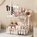 Bathroom Counter Organizer for Vanity, Makeup Organizer Countertop with Holder, Large Capacity Storage Rack, Perfect Large Skincare, Hair Care, Perfume, Easy to Install (Clear, 2Tiers) - Image 5