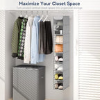 Whitmor Hanging Shoe Organizer, 8 Shelves-Hanging Closet Organizer, Hanging Shoe Rack for Small Closet, Hanging Shelves for Storage Shoes Clothes 11.5" D x 5.5" W x 41" H, Gray - Image 3