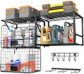 ThreeHio Garage Shelf Wall Mounted with Wire Baskets, Heavy Duty Garage Wall Shelving with Garden Tool Rack and Hooks, Wire Shelf Baskets Tool Organizer for Home Garden Yard Organization and Storage by ThreeHio