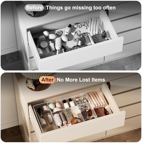 Acrylic Expandable Desk Drawer Organizer with 11 Adjustable Compartments - Image 4