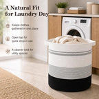 OIAHOMY 80L Laundry Basket Laundry Hamper Nursery Hamper Gradient Dark - Image 4