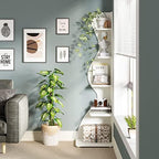 Tribesigns Corner Shelf, Modern 5-Tier Wall Corner Bookshelf Set of Two, Stylish Corner Small Bookcase Storage Rack Plant Stand for Living Room, Home Office, Kitchen, Small Space White, 2PCS - Image 4