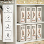 6 Pack Foldable Bed Sheets Set Organizers and Storage(King & Queen Size),Linen Fabric Closet Organizers with Window,Folding Bedding Storage Box for Bedsheets and Pillow Cube Organizer-Beige - Image 5