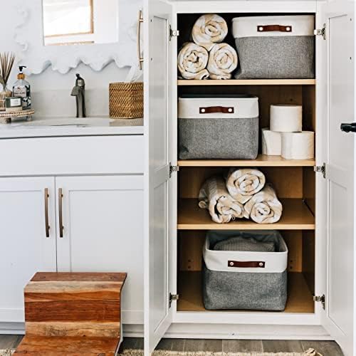 OrganiHaus 16x12.5in Storage Baskets, 3 Pack - Fabric Bins for Shelves - Image 6