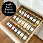 Acrylic Spice Drawer Organizer 4 PK, Expandable 13"-26" Acrylic Spice Rack for Drawer Seasoning Organizer Tray, Shelf Stackable 4-Tier Herb Jar Rack Insert for Kitchen Cabinet, Herb Jars Not Included - Image 5