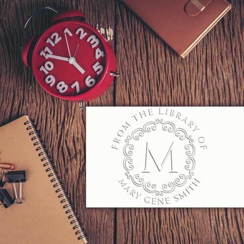 Custom Made Home Book Paper Embosser - Desk Regal Initials Library Embossed Stamp for Muslim Community Leaders - Personalized Custom Name and Book Paper Embosser for Home Office, Library by AcornSalesCo