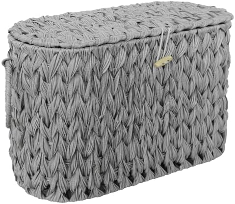 Coeusy Toilet Paper Basket with Lid, Wicker Basket for Bathroom Organizer by WEAVECOMFORTINTOEVERYCORNER
