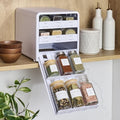 YouCopia SpiceStack,18-Bottle Adjustable Spice Rack Organizer, Pull-Out Seasoning Holder for Kitchen Cabinet and Pantry Storage with 104 Labels and Adjustable Dividers, Speckled White by YouCopia