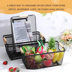 Ziliny 4 Pcs Mesh Wire Baskets for Organizing, Large, Black - Image 4
