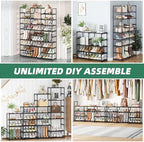 Simple Trending 8-Tier Shoe Rack Large Capacity 64 Pairs Tall Shoe Shelf, Sturdy Metal Shoe Organizer for Entryway, Closet, Bedroom, Black - Image 4