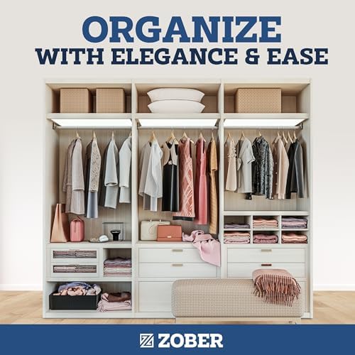 ZOBER Black Wooden Hangers - Heavy Duty, Non Slip Wood Hangers for Coats, Jackets, Suits, & Pants - Coat Hangers for Closet W/Bar and Notches 20 Pack - Image 6