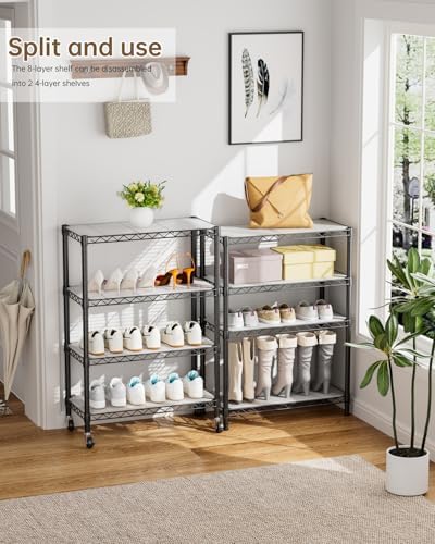Golpart 8Tier Adjustable Storage Shelves Metal Wire Shelving Standing Shelf - Image 7