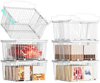 Large Freezer Organizer Bins for 5 to 9 Cu.Ft,6Pack , Leak-Proof Bottom by ANJUBAN