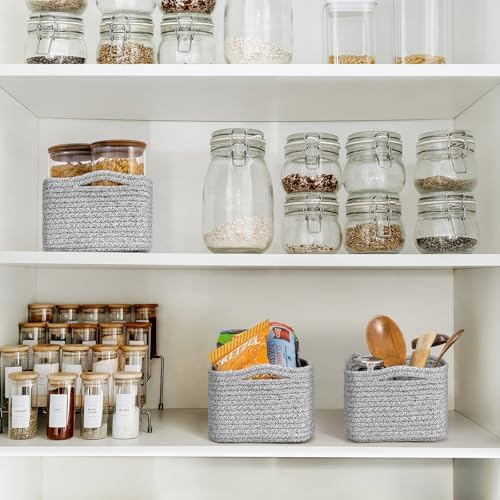 Goodpick 3-Pack Woven Baskets for Closet & Shelves, 11 x 7 x 4.5 in - Image 7