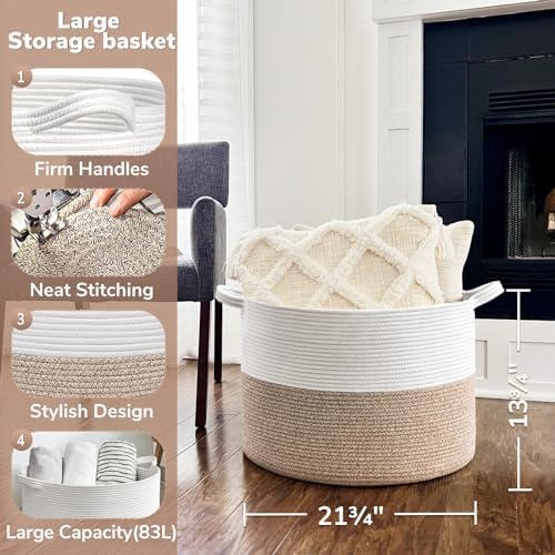 Goodpick Large Woven Basket for Blankets Fit Nursery & Living Room, 85L - Image 5
