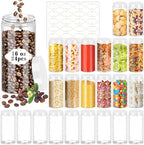 PeacePeo Plastic Jars with Lids 16 OZ, 24 Pack Clear Empty Jars by PeacePeo