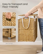 SONGMICS Laundry Hamper with Lid, 29 Gal (110 L) Synthetic Rattan,Foldable - Image 4