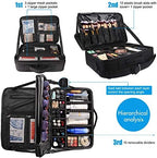 MONSTINA Large Makeup Case, 3 Layers Makeup Bag Cosmetic Organizer Brush Bag Barber Train Case Makeup Artist Box for Hair Curler Hair Straightener Brush Set and Cosmetics - Image 4