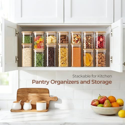 ComSaf Glass Pantry Storage Containers (0.7qt/1.2qt/1.6qt) Set of 6 Jars - Image 5
