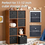 homyfort Faux Wood Grain Cube Storage Organizer Bins, 12x12 Inch Storage Cubes, Closet Cloth Baskets Box for Shelves, Set of 6 - Image 4