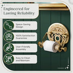 Bright Brass Wall Mount Toilet Paper Holder 7.25" Wide Vintage Crown Style Solid Brass Easy Install Toilet Tissue Paper Holders with Wooden Roll for Bathroom | Renovators Supply Manufacturing - Image 4