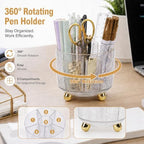 Office Desk Supplies Accessories for Women - 360-Degree Rotating Pen Holder - Image 3