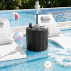 Outdoor Umbrella Table, Side Table Umbrella Stand, 2 Pack, Black - Image 5