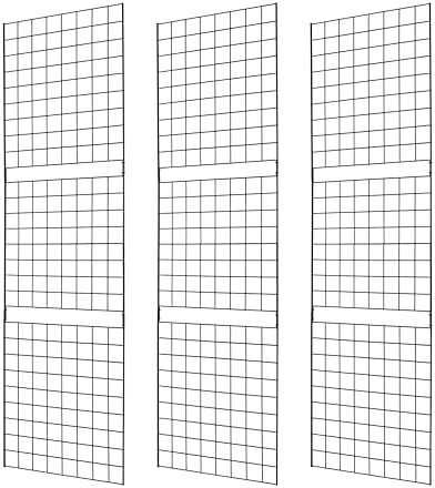 Grid Wall Commercial Grade Gridwall Panels – Heavy Duty Grid Panel for Any Retail Display Wall Grid 2' Width x 7' Height, Black Finished (Pack of 3) Easily Portable by 7RiversART