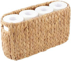84ECO Toilet Paper Storage Basket, Toilet Paper Holder with Storage for Up to 8 Rolls, Coastal Bathroom Decor, Rattan Bathroom Accessories by 84ECO