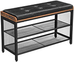VASAGLE Shoe Bench, Padded Storage Bench with Mesh Shelf by VASAGLEbySONGMICSHOME