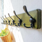 Dseap Coat Rack Wall Mounted - 24" Long 6 Tri Hooks, Heavy Duty Wooden Wall Coat Hanger Coat Hook for Clothes Hat Jacket Clothing, Weathered Green and Black, Pack of 2 - Image 4