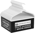 Fontaines Luxury Kid's White Velvet Felt Non Slip Clothes Hangers 50 Pack - Ultra Slim & Space Saving - Heavy Duty Swivel Black Hook for Children's Clothing, Shirt, Dress, Skirt & Pants Organization by Fontaines