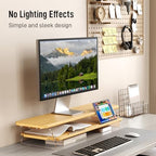 Bamboo Dual Monitor Stand for Desk,31.5 In 2 Tier Computer Riser Organizer - Image 3