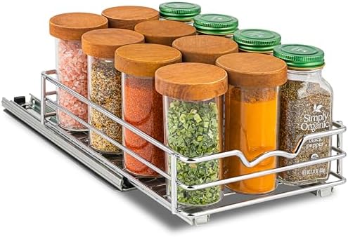Pull Out Spice Rack for Cabinet, Spice Organizer 6-1/2"W x10-1/2"D x2-3/4”H by HOLDN%E2%80%99STORAGE
