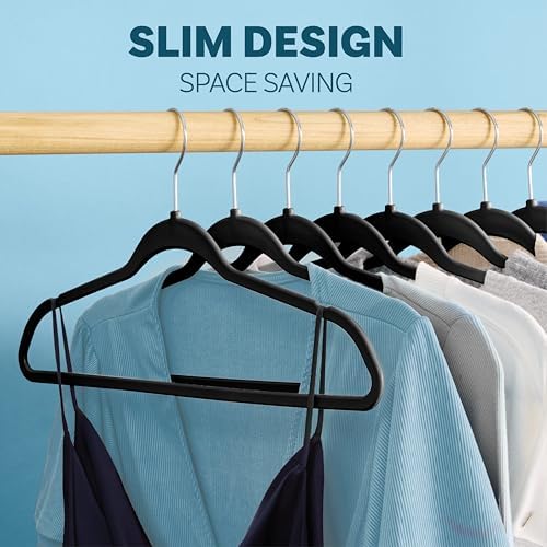 DEILSY™ Non-Velvet Black Plastic Hangers Slim Hangers 50 Pack for Closet - Image 5