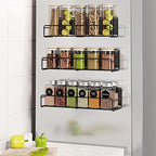 Mystozer Metal Magnetic Spice Rack for Refrigerator Black, 3 Pack by Mystozer