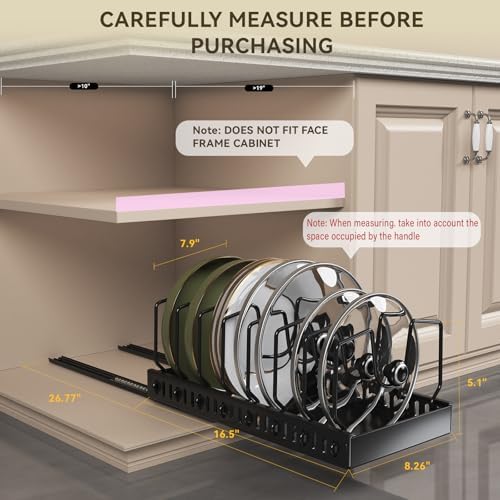 Pull Out Pots and Pans Organizer Under Cabinet, 2Pack - Image 2