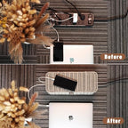 Cable Management Box, Cord Organizer with Lid & Cable Ties - Gray Set - Image 5
