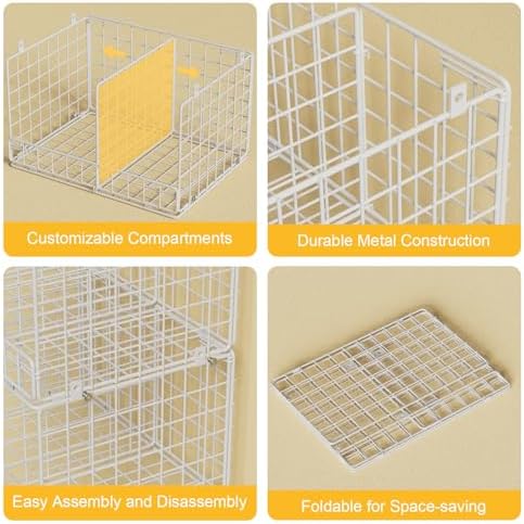 VyGrow 5 Tier Hanging Closet Organizer with Adjustable Dividers, Heavy-Duty Storage Shelves for Clothing, Kitchen, Laundry Room, Extra Large Baskets, 15.7" W x 11.8" D x 51" H, White - Image 4
